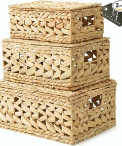 Wicker Toilet Paper Storage Stand with Lid FU49
