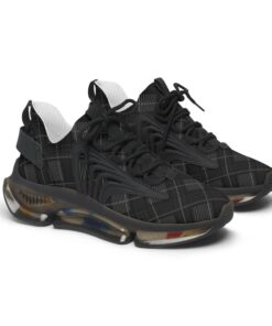 Black Plaid Mesh Sneakers FU12