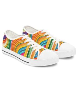 Colorful Stripe Canvas Sneakers FU44