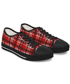 Red Plaid Low Top Sneakers FU27