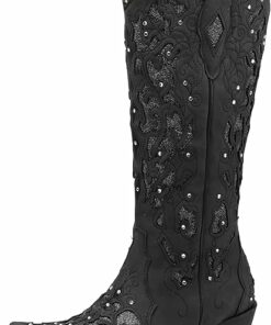 Black Boho Cowgirl Boots FU82