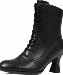 Black Victorian Ankle Boots FU76