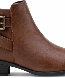 Brown Low Heel Ankle Boots FU60