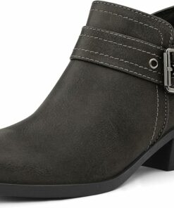 Casual Grey Pu Ankle Boots FU93