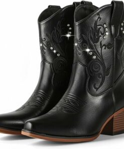 Embroidered Rhinestone Western Boots FU87