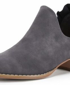 Grey Ruffled Ankle Boots FU88