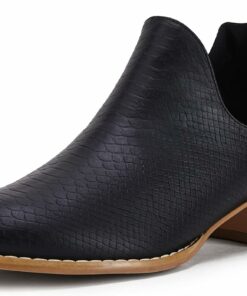 Ruffled V Cut Out Ankle Boots FU91