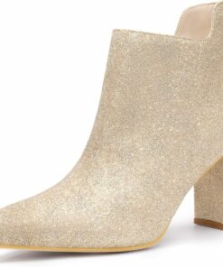 Women's Trendy Gold Glitter Boots FU69