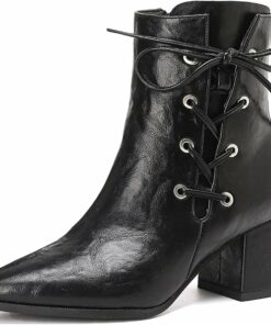 Women's Chunky Mid Heels Ankle Boots FU72